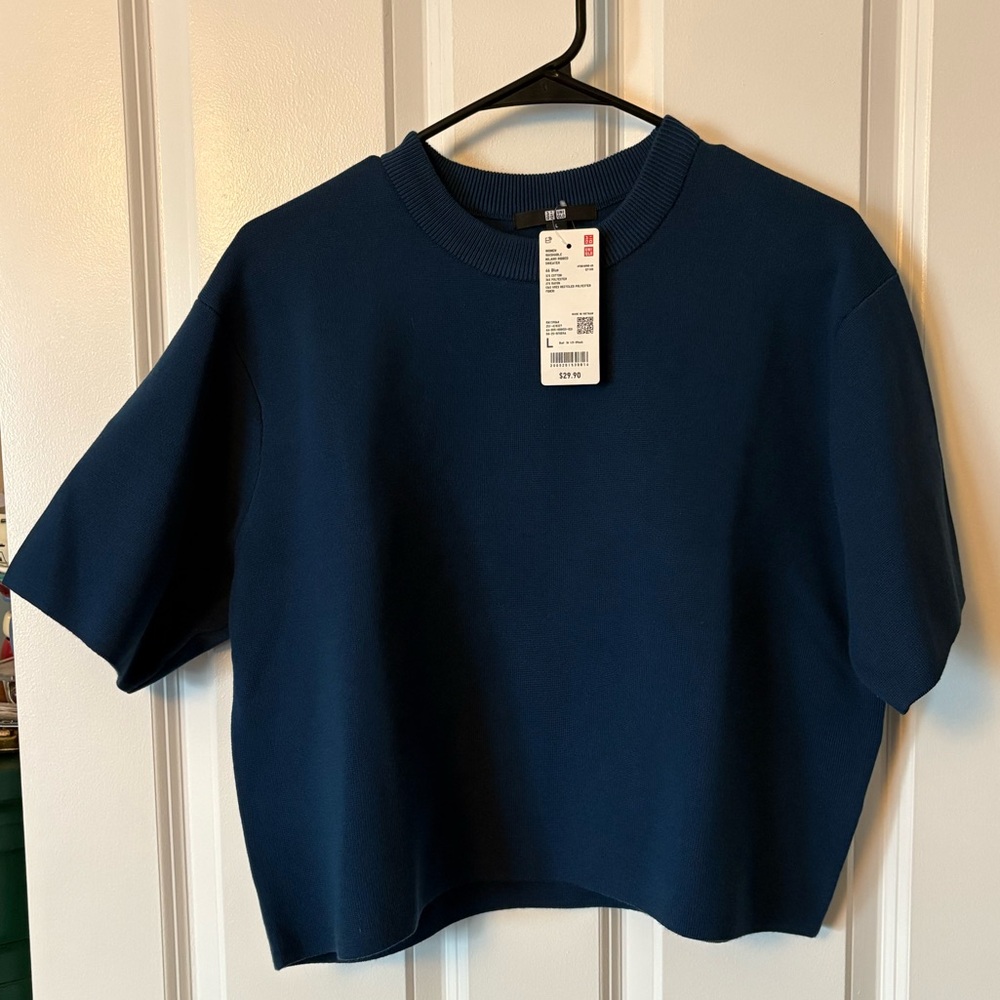Uniqlo Washable Milano Ribbed Sweater | Short Sleeve